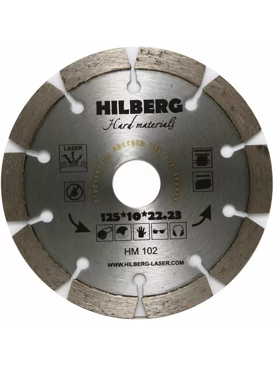 Диск отрезной Hilberg Laser HM102, 125мм, для бетона, сухой/влажной резки