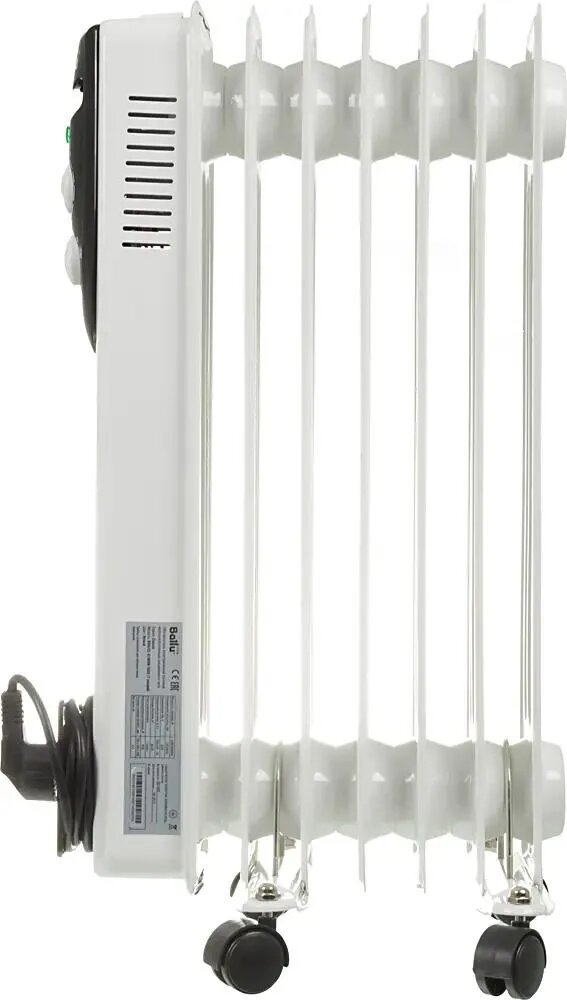 Изображение Масляный радиатор Ballu Classic BOH/CL-07WRN, с терморегулятором, 1500Вт, 7 секций, 3 режима, белый