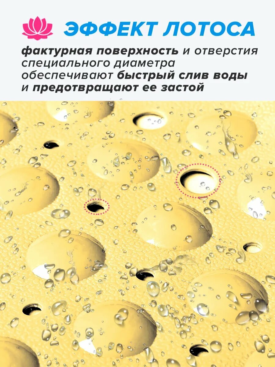 Коврик в ванную Conflate, противоскользящий резиновый на присосках с полукруглым вырезом, 100*40 см, персиковый — фото 1