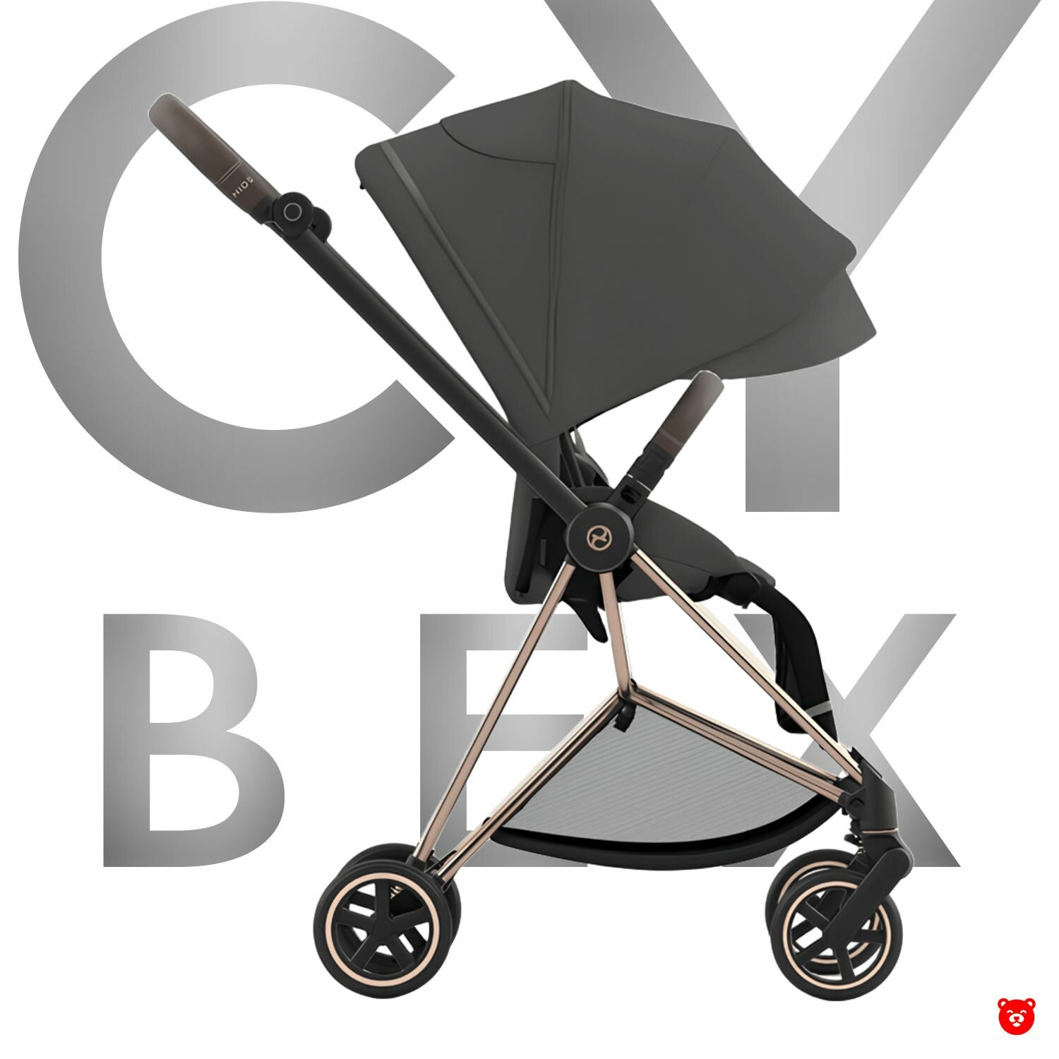 Cybex Mios III Прогулочная коляска, шасси Rose Gold, текстиль Manhattan Grey Plus