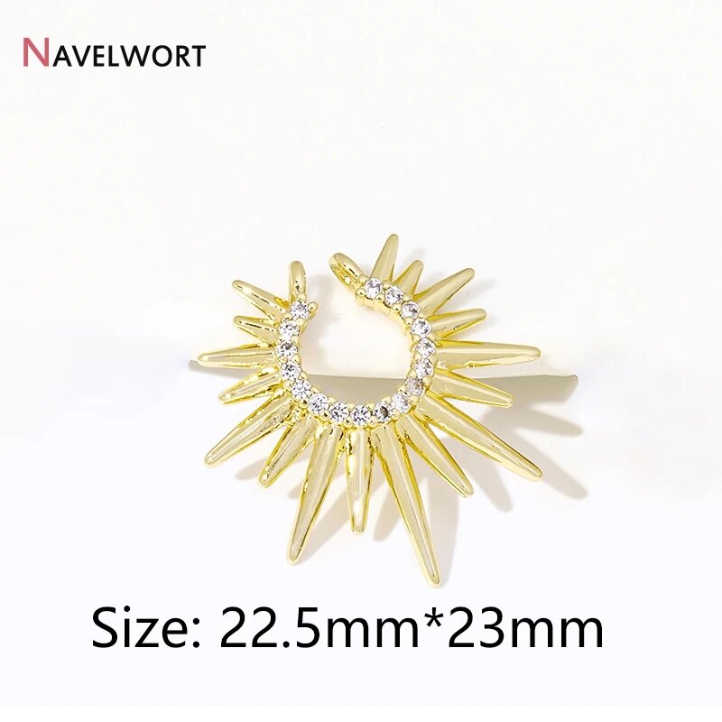 Позолоченные латунные подвески-подсолнухи NAVELWORT 1 piece, 18K gold plated