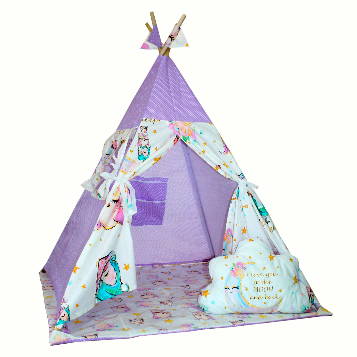 Детский вигвам "Midzumi Sweet Home". d комплекте также идут 3 внутренних кармана на липучке. — фото 1
