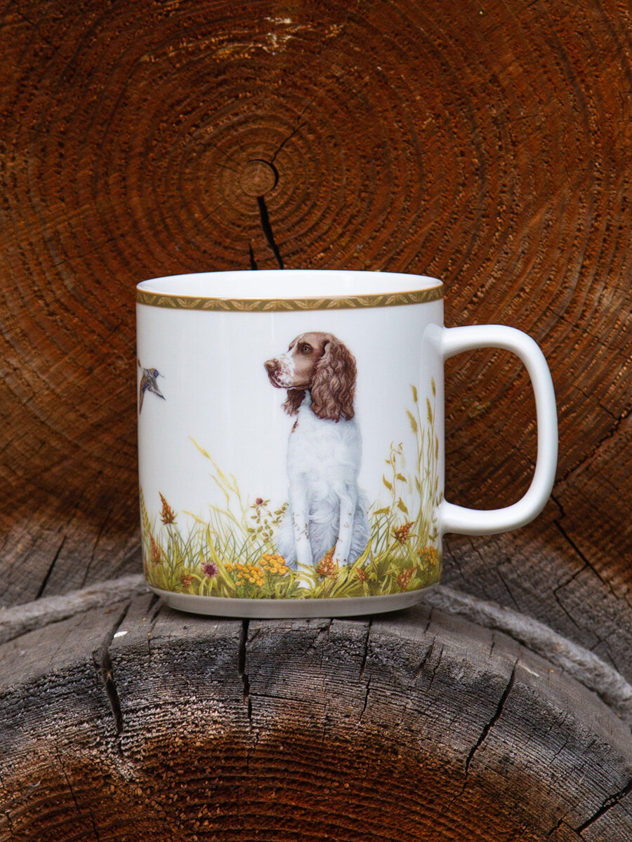 Кружка Lefard "Охота", 400 мл, для чая и кофе, фарфоровая, белая, с рисунком — фото 1