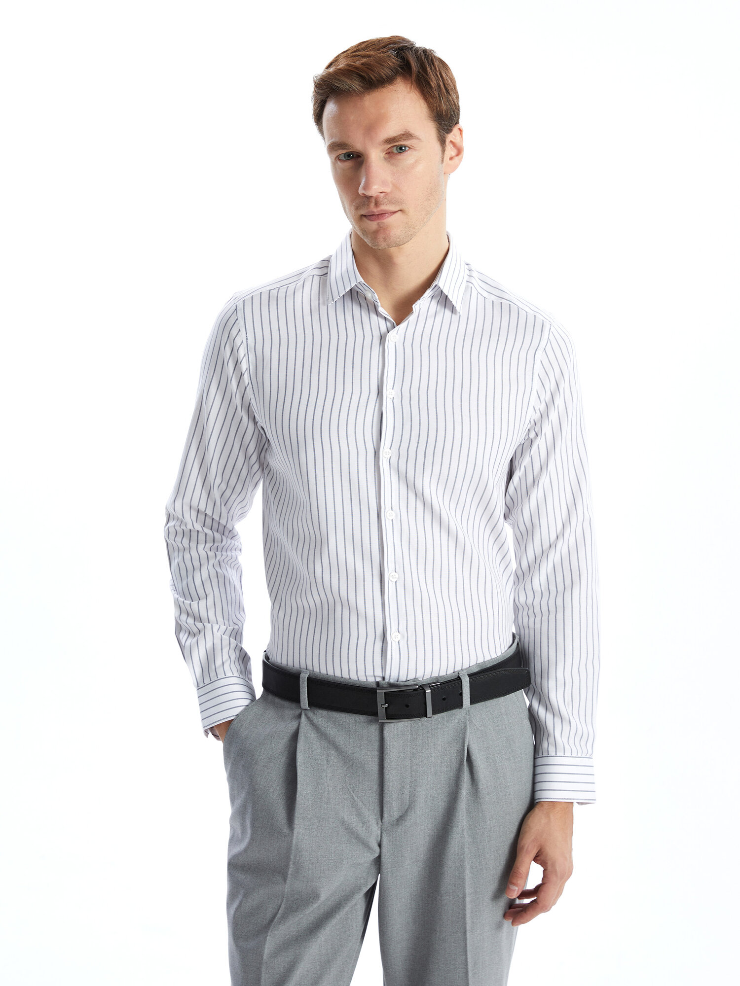 Рубашка LC Waikiki, размер L, white/striped