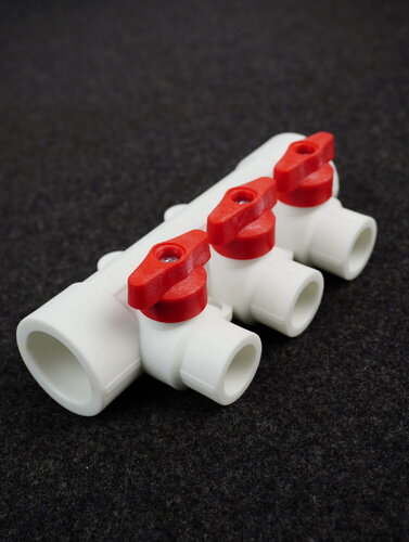 Изображение товара Коллектор универсальный с отсечными кранами 32х20 на 3 выхода (Valfex)