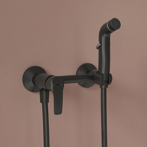 Изображение товара Смеситель с гигиеническим душем IDDIS Рэй (Ray) RAYBL00i08 матовый черный