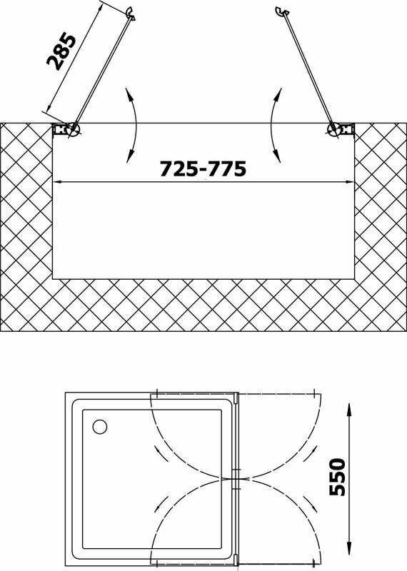 Душевая дверь в нишу Vegas Glass E2P 0075 05 10 стекло сатин, 75 - фото №6