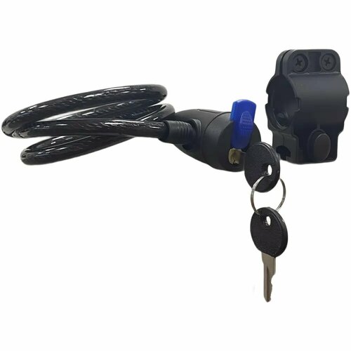Замок Sindis - надежный велосипедный замок с двумя ключами, крепление на раму, диаметр с оплеткой -8 мм_черный