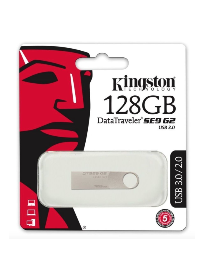 Флешка USB 2.0 128Gb - Flash накопитель / Внешний флеш-диск / для компьютера и ноутбука