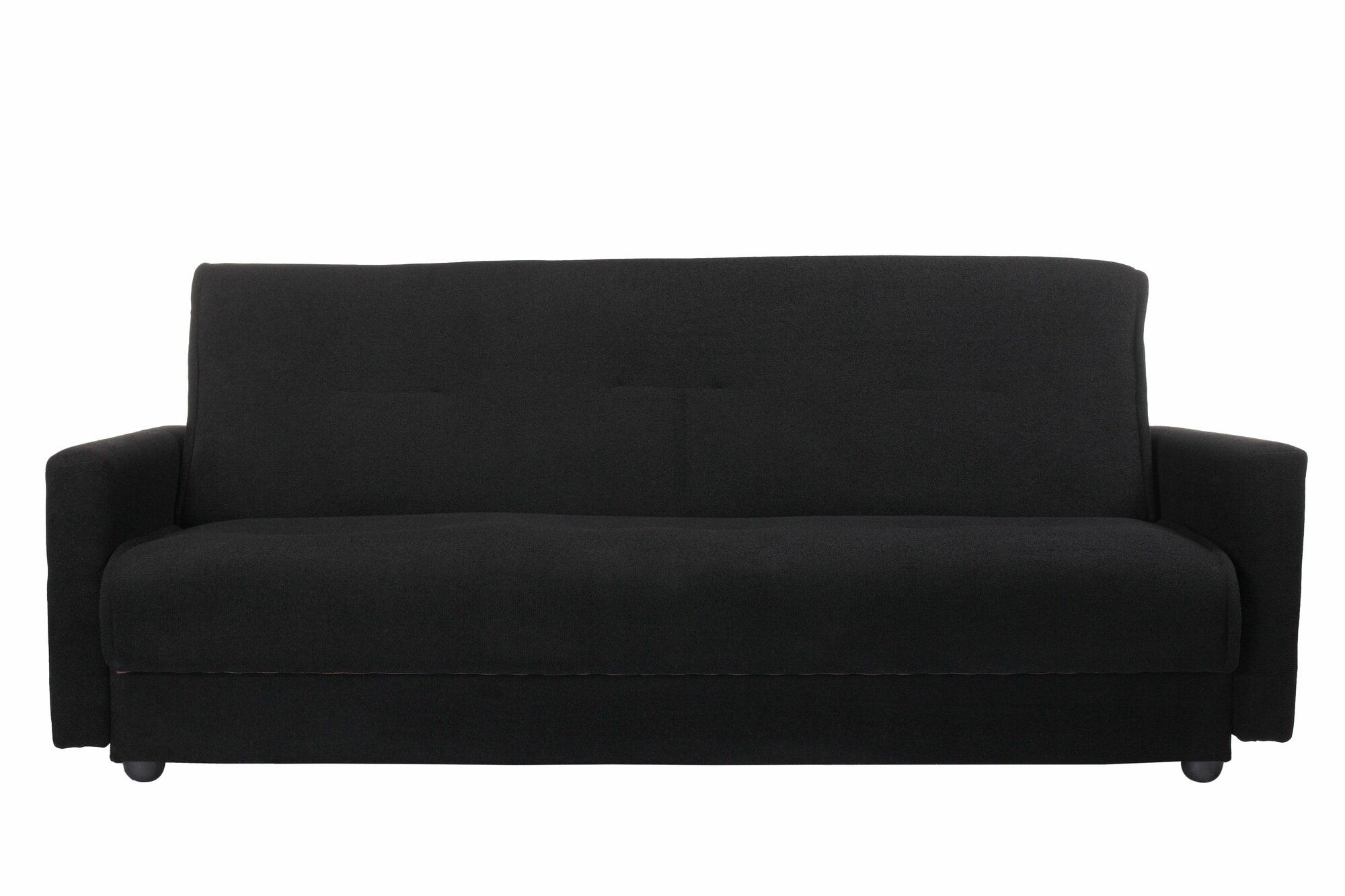 Раскладной диван-кровать, прямой, книжка, цвет черный, Милан 120