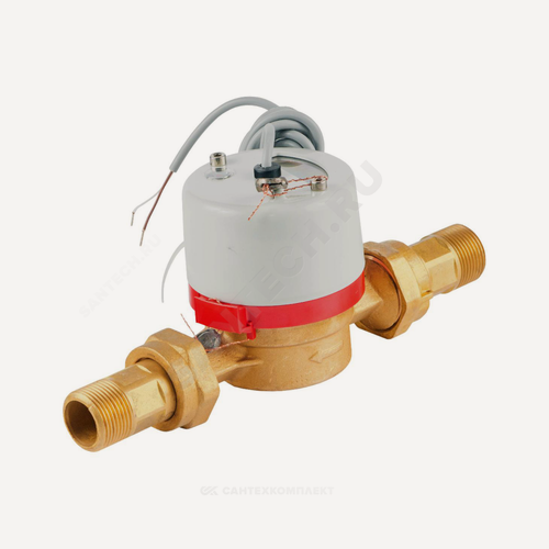 Изображение товара Счётчик г/в крыльчатый одноструйный Ду 15 Ру16 Qn=1,5 м3/ч 95С L=110мм резьба импульсный Б/К ВСТ Тепловодомер