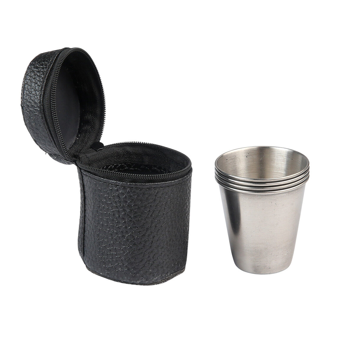 Набор рюмок с логотипом автомобиля, металл, 4шт, чехол, компактное хранение