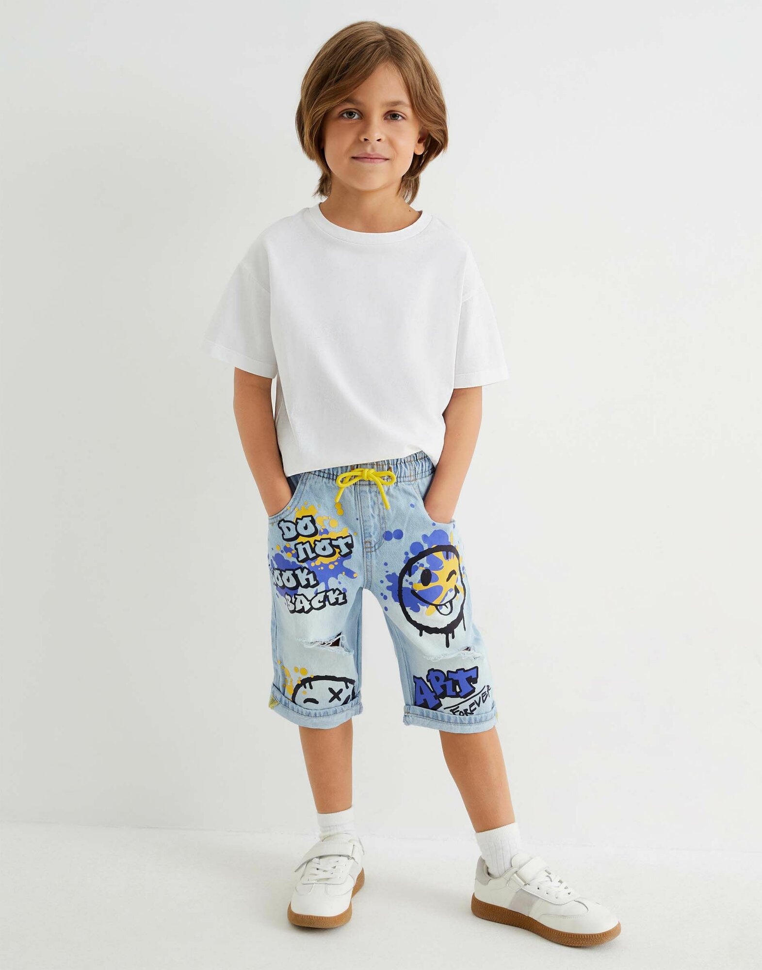 Шорты Gloria Jeans, размер 6-8л/128, голубой