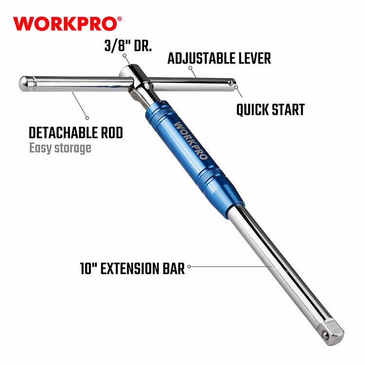 Вороток Т-образный удлиненный 3/8, WORKPRO WP275017 — фото 1