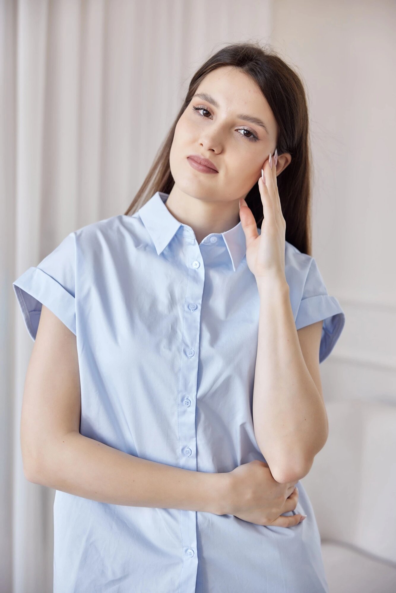 Рубашка Selfie, размер M, голубой — фото 1