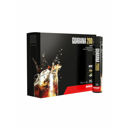 Энергетик Maxler Guarana 2000 ( Гуарана 2000 ), 14 ампул по 25 мл. - Кола