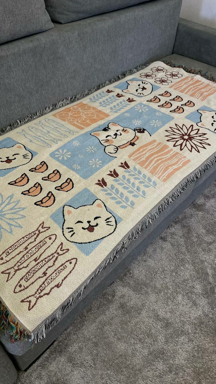 Покрывало на кровать/диван полуторное/полутороспальное 15-спальное хлопок/хб гобелен