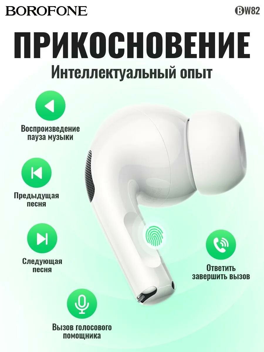 Airpods Pro 2 Premium Borofone Беспроводные блютуз наушники BW82 True — фото 1