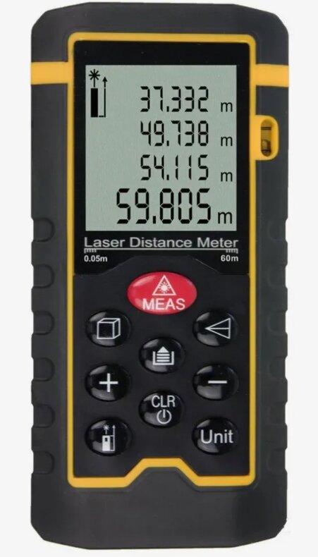 Лазерная рулетка дальномер SNDWAY 100м на батарейках с водяным уровнем — фото 1