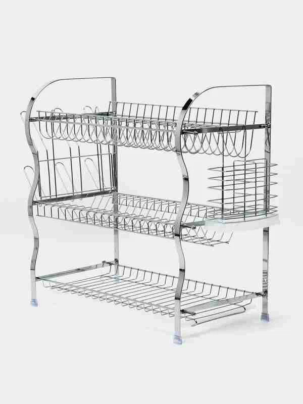 Сушилка для посуды "Кружевная", нержавеющая сталь, трехъярусная — фото 1