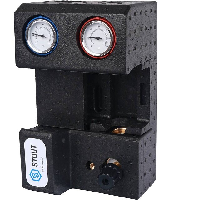 STOUT SDG-0007-002001 Насосная группа с 3-ходовым приводным смесителем 3/4" без насоса (установка насоса справа/слева)