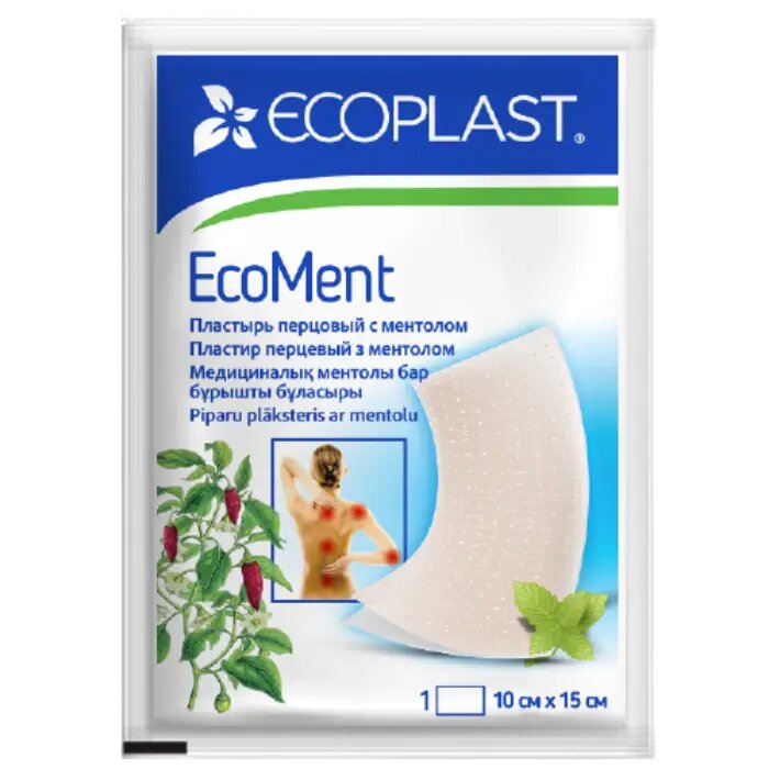 Ecoplast Пластырь медицинский с ментолом EcoMent 10x15 1 шт