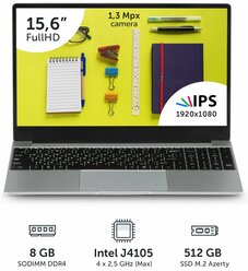 Ноутбук Azerty RB-1550 (15.6" IPS 1920x1080, Intel J4105 4x1.5GHz, 8Gb DDR4, 512Gb SSD)