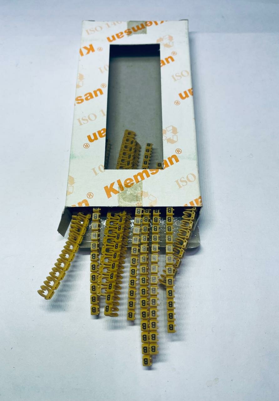Кабельная маркировка Klemsan 517011 KE1 жёлтая сечение 075-15мм 200шт