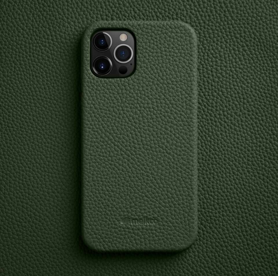 Чехол из натуральной кожи ручной работы Melkco для iPhone 12 Pro Max с воловьей кожей phone cover Корпус мобильного телефона, зеленый