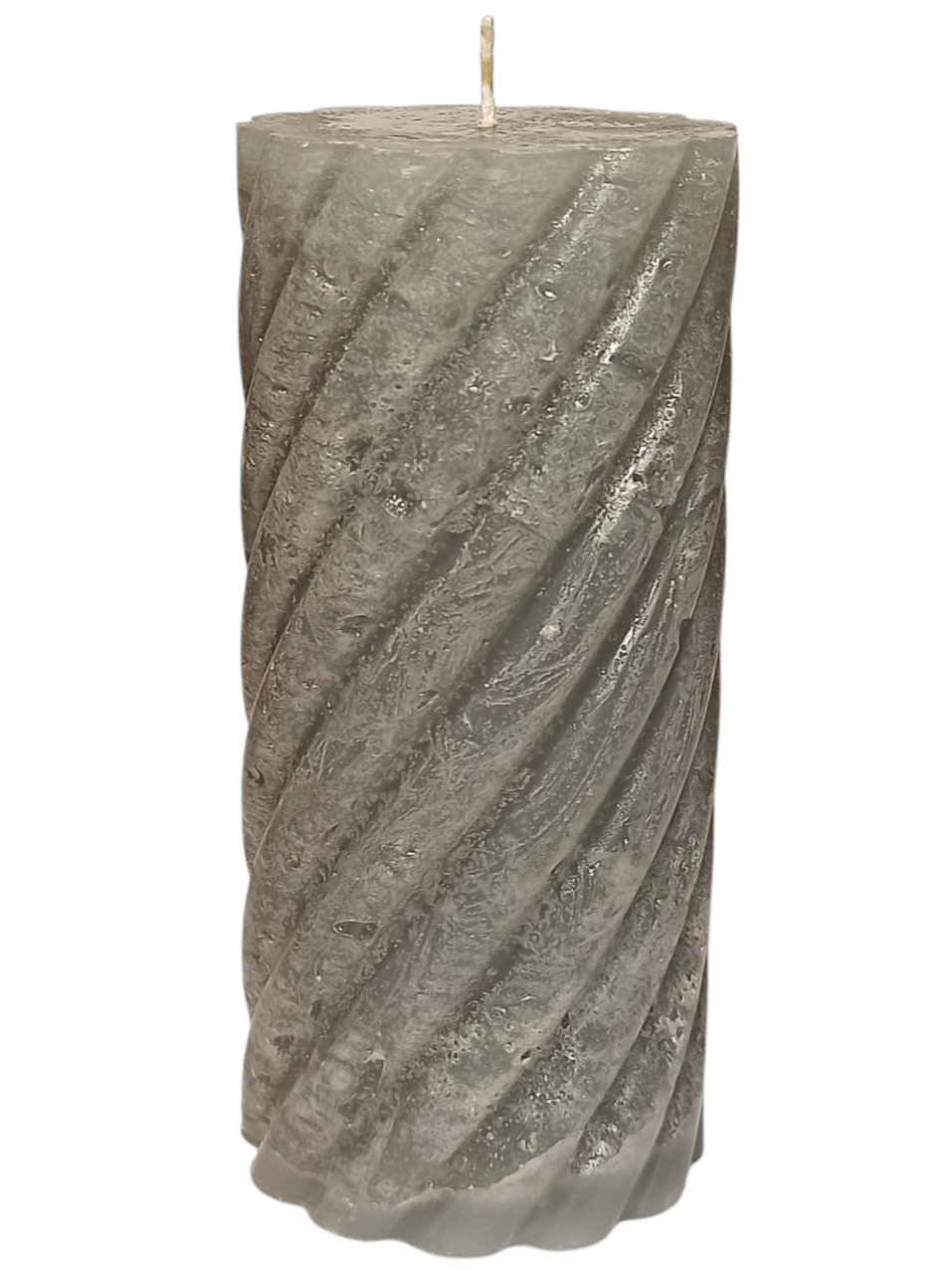 Свеча столбик серый 7x15 см витой рустик TheVitrine 24 часа интерьерный