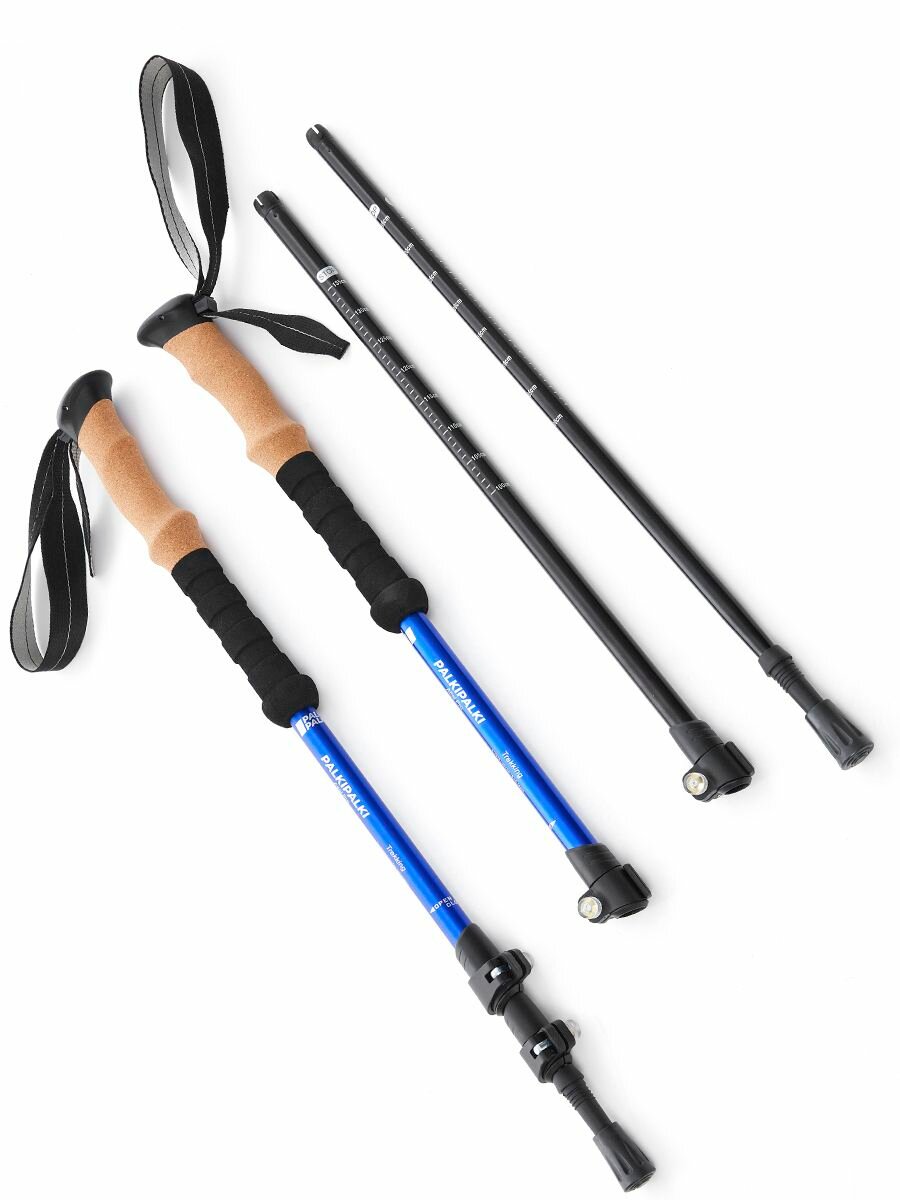 Палки треккинговые для гор и походов PALKIPALKI Altai Pro, авиационный алюминий 7075, телескопические, 63 - 135 см — фото 1