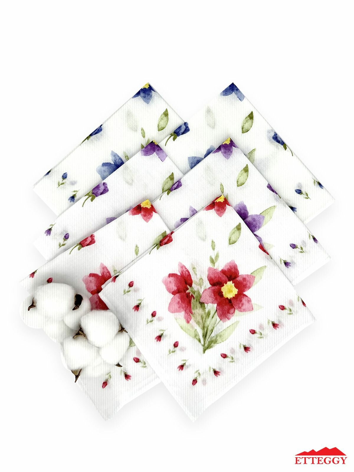 Носовой платок Etteggy, 6 шт., голубой — фото 1