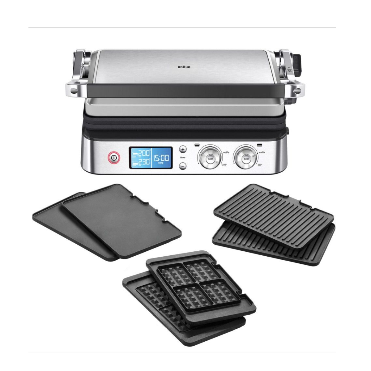 Электрогриль Braun MultiGrill 9 CG9047, 2000 Вт, антипригарное покрытие, поддон для жира
