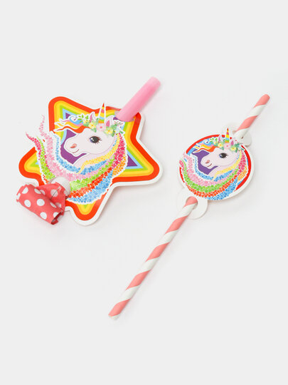 Одноразовая посуда "Единорог", для детского праздника, на 6 человек — фото 1