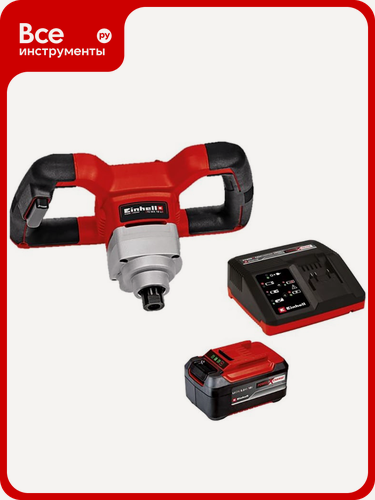 Изображение товара Миксер аккумуляторный Einhell PXC TE-MX 18 Li, патрон M14, комплект с зарядным устройством и аккумулятором