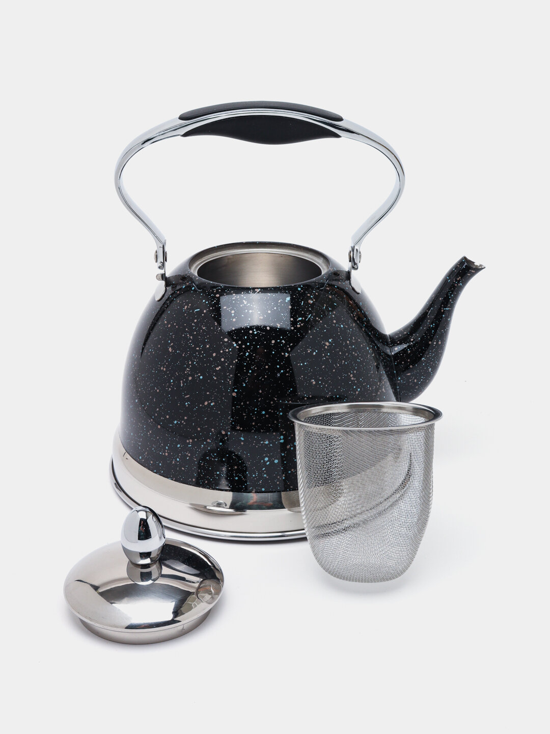 Чайник Kukmara, нержавеющая сталь, зеркальная полировка, съемное сито.