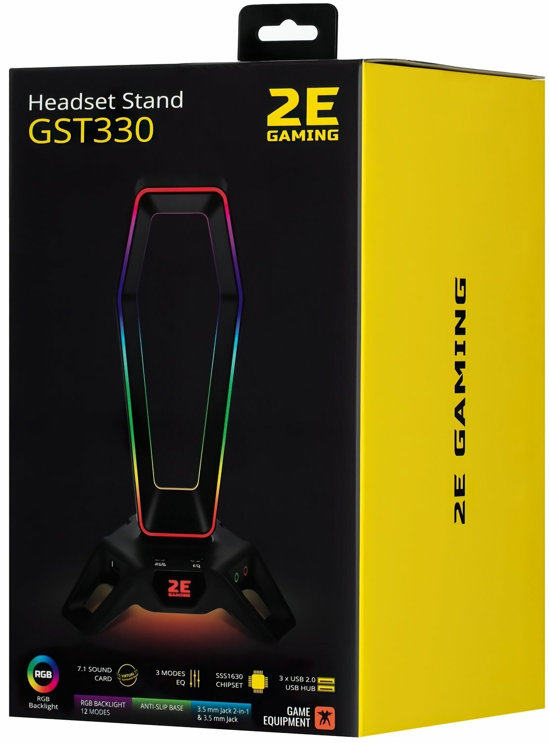 Подставка для гарнитуры 2E GST330, RGB, 3 в 1, для 7.1 звука, USB, черная