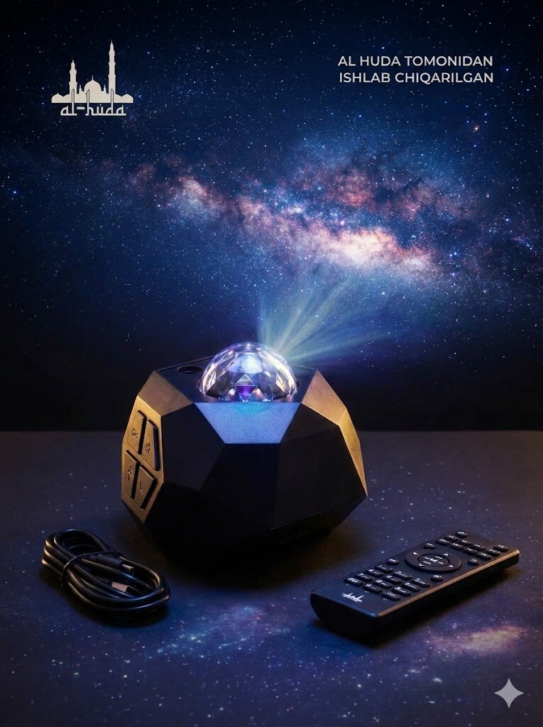 Лампа Al Huda "Проектор Корана", управление с пульта и смартфона