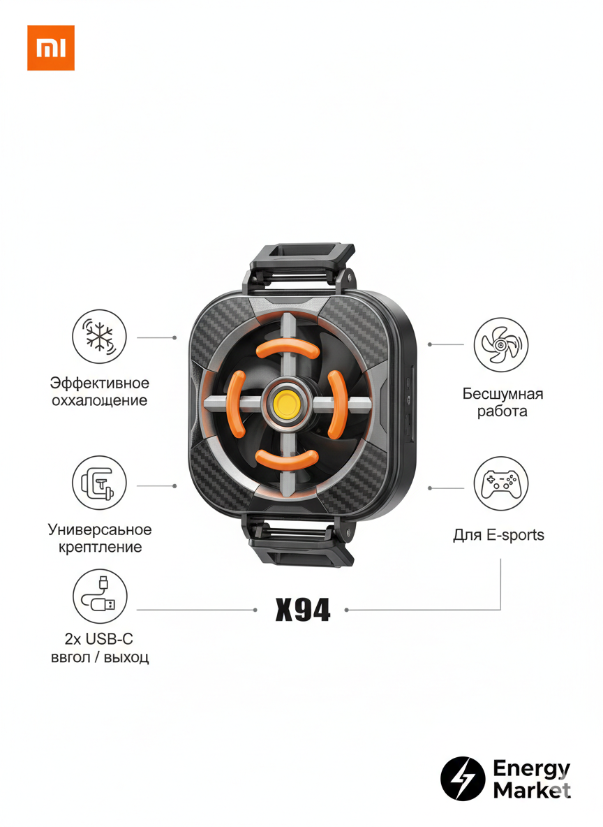 Охладитель для телефона X94, игровой радиатор, Type-C, 5 В 2 А — фото 1