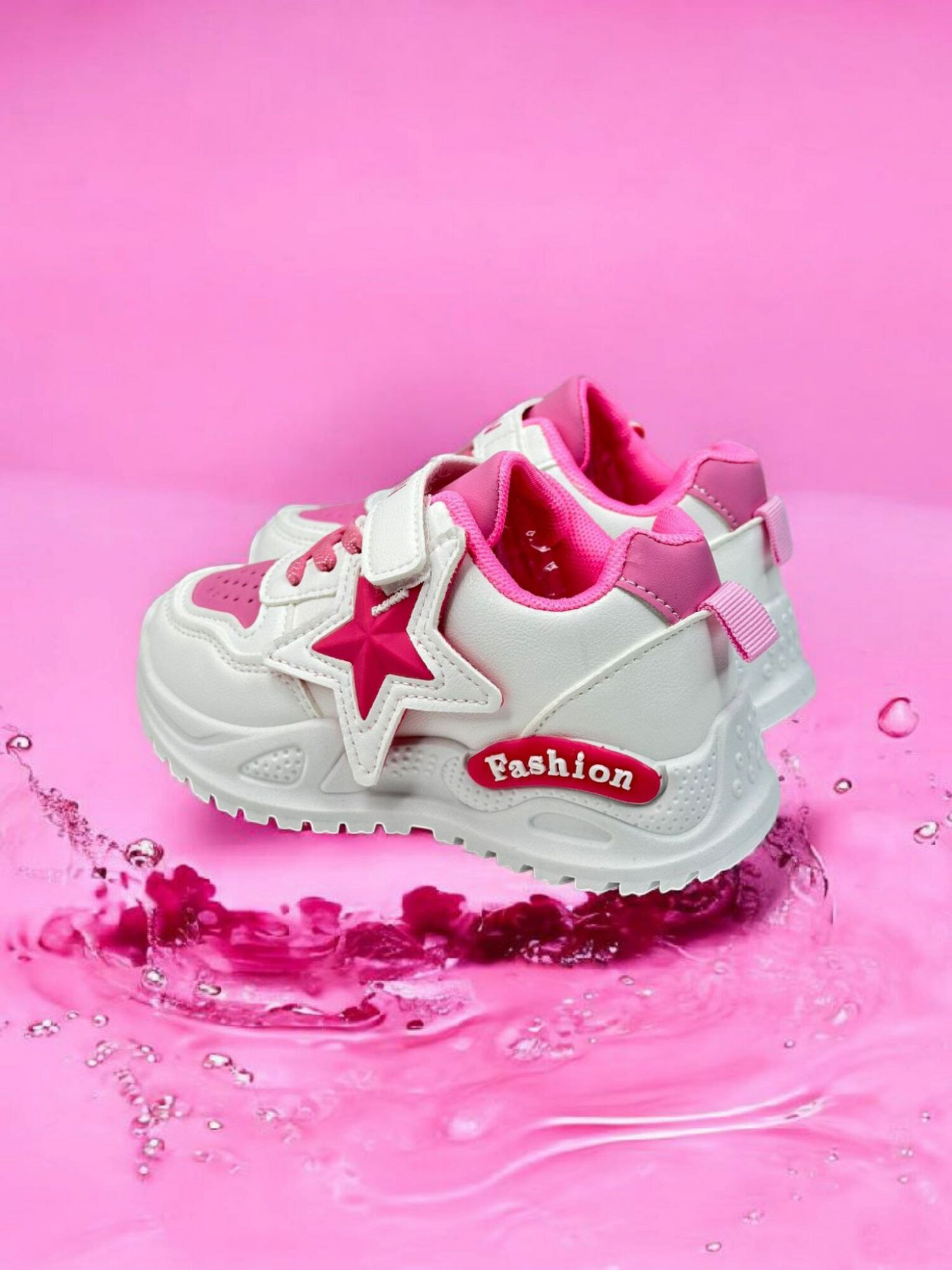 Кеды, размер 32, белый / розовый — фото 1