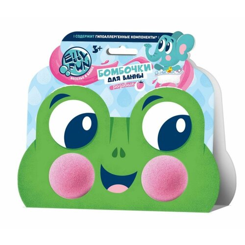 Бомбочки для ванны ELLYFUN Зверюшки Лягушонок обечайка. Тон Розовый, в к 15x13,5x4 см