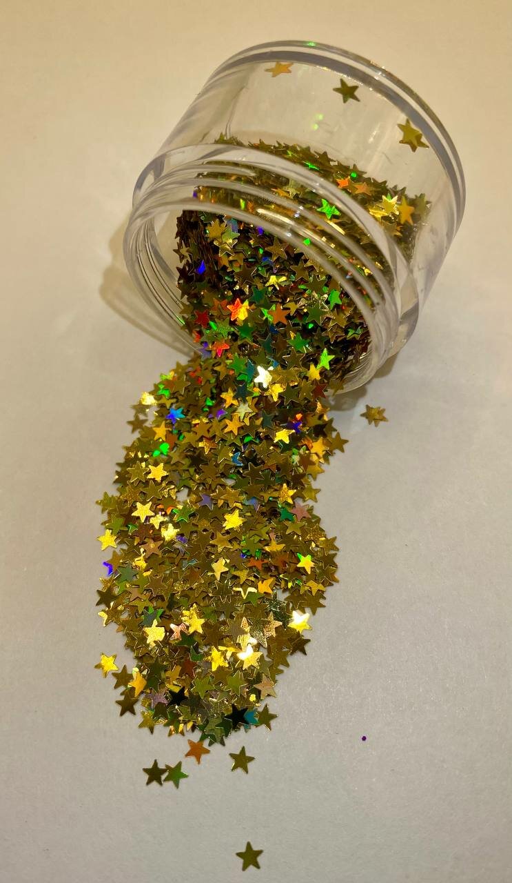 Блестки Звезды золотые 3мм. 40гр.