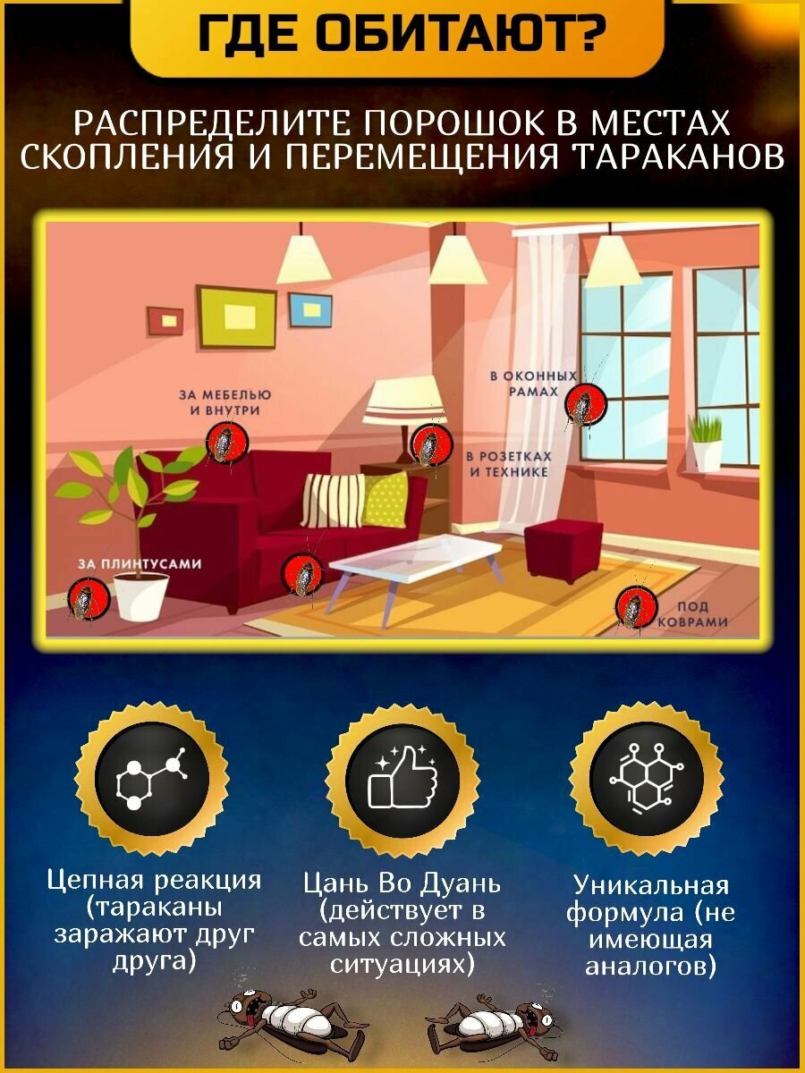 Китайское средство Цань во Дуань от тараканов и муравьев 5 упаковок — фото 1