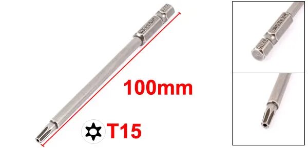 Uxcell магнитная отвертка Torx T6 T7 T8 T9 T10 T15 T25 T30 100 мм, T15