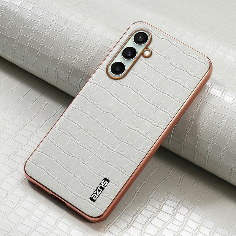 Защитный чехол MyPads для Samsung Galaxy S24 FE (Самсунг Галакси С24 ФЕ) с тиснением под кожу крокодила