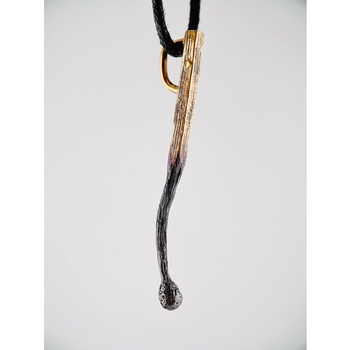 Подвеска Братья Глазуновы, серебро, 925 проба, золочение, размер 5.4 см., черный/золотой