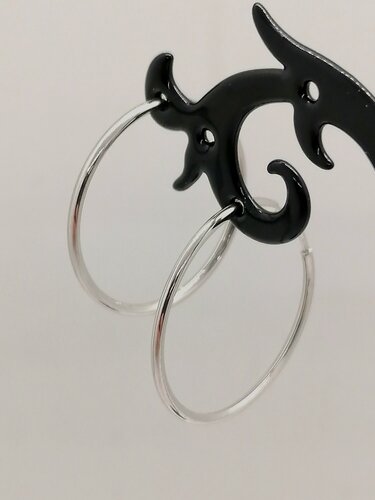 Изображение товара Серьги конго, серебро, 925 проба, родирование