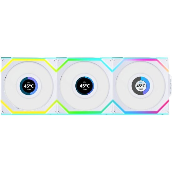 Вентиляторы для корпуса Lian LI UNI FAN SL WIRELESS LCD 120 White 3шт (G99.12SLLCD1W3W. R0) — фото 1