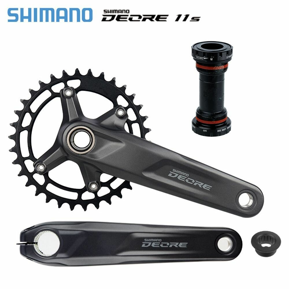 SHIMANO Deore, FC-M5100, шатун для горного велосипеда, скорость 1x11, 170 мм, 36 зуб, включая каретку MT501