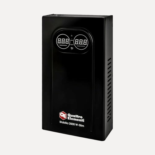 Изображение товара Стабилизатор напряжения настенный QUATTRO ELEMENTI Stabilia 2000 W-Slim (2000 ВА, 140-270 В) 917-797